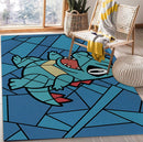 Totodile Pokemon Stained Glass Rectangular Area Rug