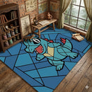 Totodile Pokemon Stained Glass Rectangular Area Rug