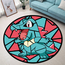 Totodile Pokemon Stained Glass Round Rug