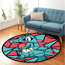 Totodile Pokemon Stained Glass Round Rug