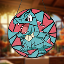 Totodile Pokemon Stained Glass Suncatcher