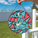 Totodile Pokemon Stained Glass Suncatcher