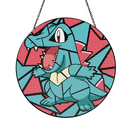 Totodile Pokemon Stained Glass Suncatcher