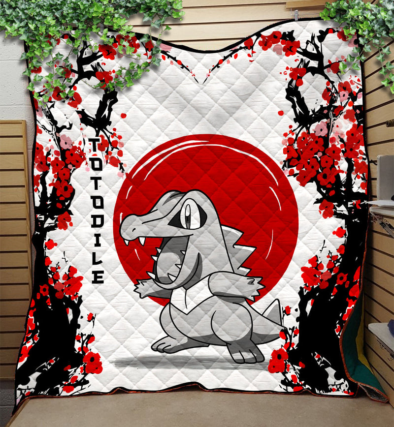 Totodile Pokemon Japan Style Quilt Blanket