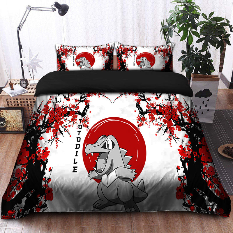 Totodile Pokemon Japan Style Bedding Set Duvet Cover And 2 Pillowcases