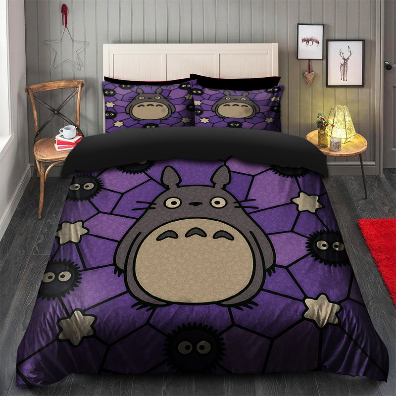 Totoro Ghibli Stained Glass Style Bedding Set