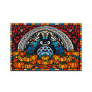 Totoro With Pumpkins Stained Glass Jigsaw Puzzle