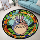 Totoro Ghibli Cute Pokemon Stained Glass Round Rug