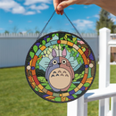 Totoro Ghibli Cute Stained Glass Suncatcher