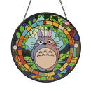 Totoro Ghibli Cute Stained Glass Suncatcher