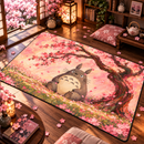 Totoro Ghibli Studio Cherry Blossom Rectangular Area Rug