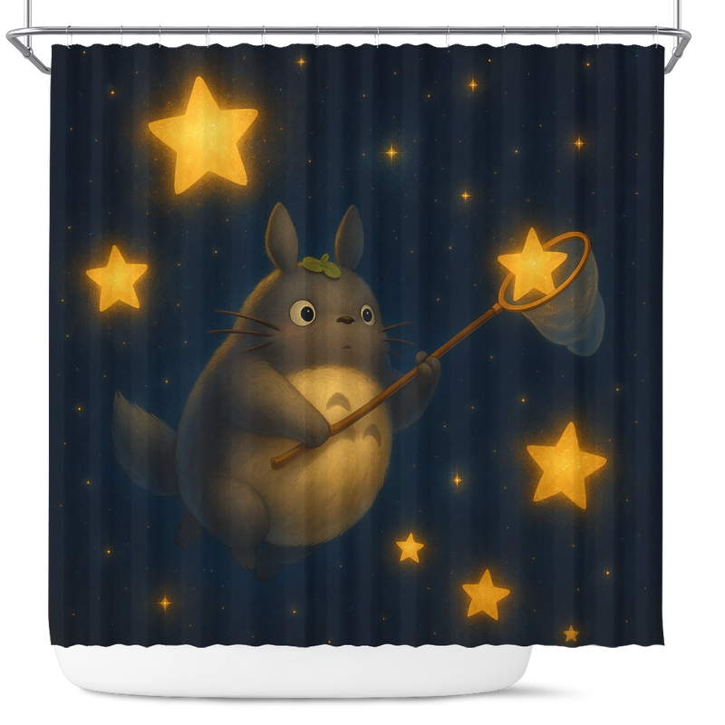 Totoro Ghibli Studio In Night Shower Curtain
