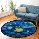 Totoro Gibli Chill Starry Night Carpet Round Rug