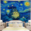 Totoro Gibli Chill Starry Night Tapestry