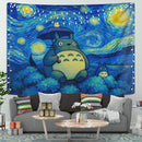 Totoro Gibli Chill Starry Night Tapestry