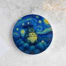 Totoro Gibli Chill Starry Night Wood Decor Coaster - Gift Idea