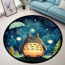 Totoro Ghibli Starry Night Round Rug