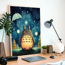 Totoro Starry Night - Living Room - Canvas Wall Art - Print - Wall Decor