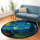 Totoro Travel Starry Night Carpet Round Rug