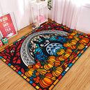 Totoro With Pumpkins Stained Glass Rectangular Area Rug
