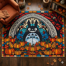 Totoro With Pumpkins Stained Glass Rectangular Area Rug