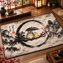Totoro x  Psyduck Japan Ink Style Rectangular Area Rug