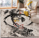 Totoro x  Psyduck Japan Ink Style Rectangular Area Rug