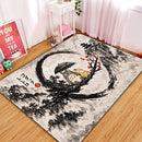 Totoro x  Psyduck Japan Ink Style Rectangular Area Rug