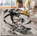 Totoro x Snorlax Japan Ink Style Rectangular Area Rug