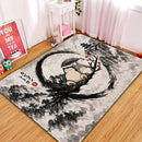 Totoro x Snorlax Japan Ink Style Rectangular Area Rug