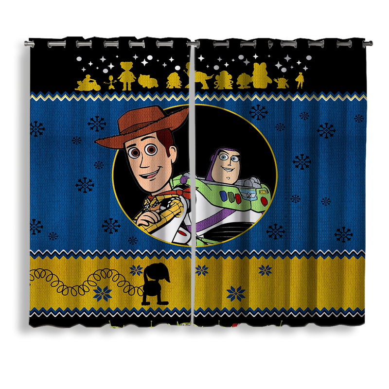 Toy Story Christmas Window Curtain