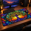Tree Of Life Stained Glass Desk Mat