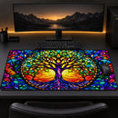 Tree Of Life Stained Glass Desk Mat