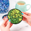 Treeko Pokemon Stained Glass Decor Coaster - Gift Idea