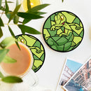 Treeko Pokemon Stained Glass Decor Coaster - Gift Idea