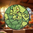 Treeko Pokemon Stained Glass Suncatcher