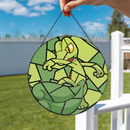 Treeko Pokemon Stained Glass Suncatcher