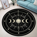 Triple Moon And Sun Mandala Carpet Round Rug