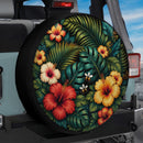 Tropical Floral Custom Jeep Wheel Cover With Camera Hole