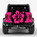 Tropical Pink Hibiscus Custom Jeep Wheel Cover With Camera Hole