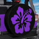 Tropical Purple Hibiscus Custom Jeep Wheel Cover With Camera Hole