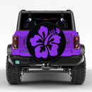 Tropical Purple Hibiscus Custom Jeep Wheel Cover With Camera Hole