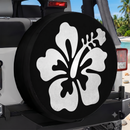 Tropical White Hibiscus Custom Jeep Wheel Cover With Camera Hole