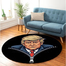 Trump Zipper Stained Glass Round Rug