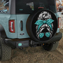 Turban Blue Glitter Girl Car Spare Tire Cover