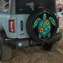 Tropical Boho Sea Turtle Car Spare Tire Cover