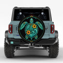Tropical Boho Sea Turtle Car Spare Tire Cover