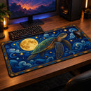 Turtle Night Sea Stained Glass Desk Mat