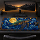 Turtle Night Sea Stained Glass Desk Mat