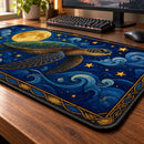 Turtle Night Sea Stained Glass Desk Mat